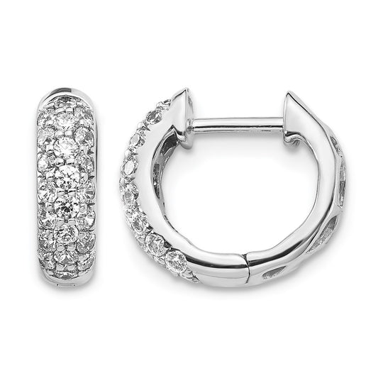 Gold Diamond Hinged Hoop Earrings
