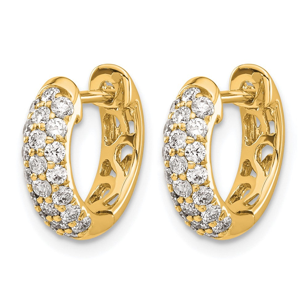 Gold Diamond Hinged Hoop Earrings
