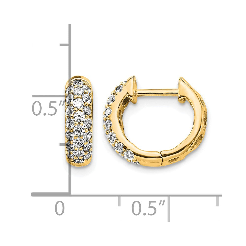 Gold Diamond Hinged Hoop Earrings