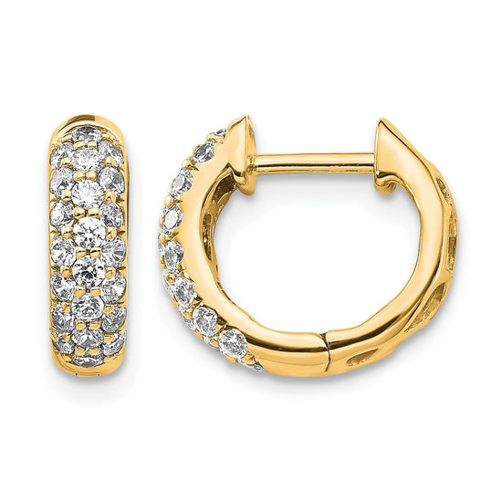 Gold Diamond Hinged Hoop Earrings