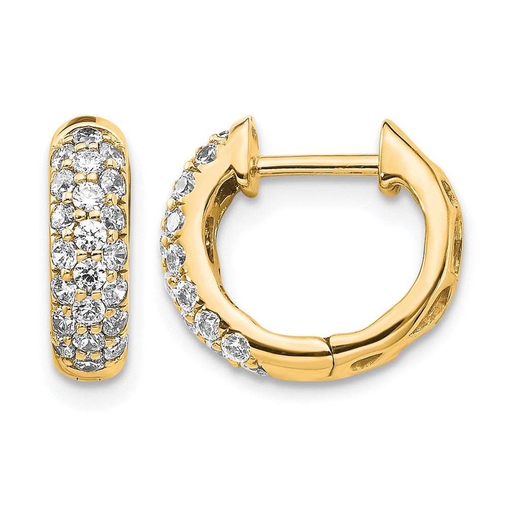 Gold Diamond Hinged Hoop Earrings