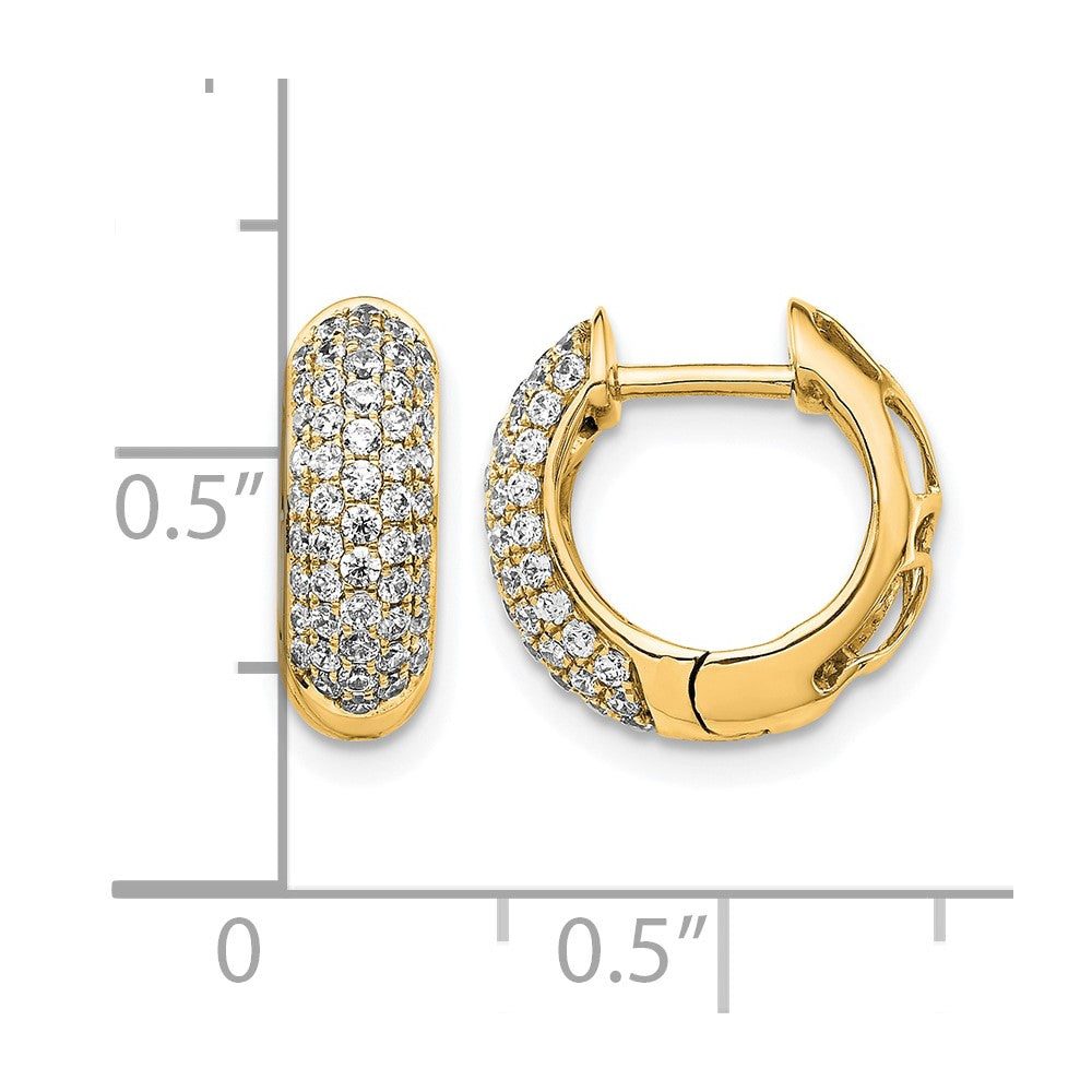 10k Diamond Hinged Hoop Earrings