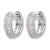 14k White Gold 1 carat Diamond Pave Hinged Hoop Earrings