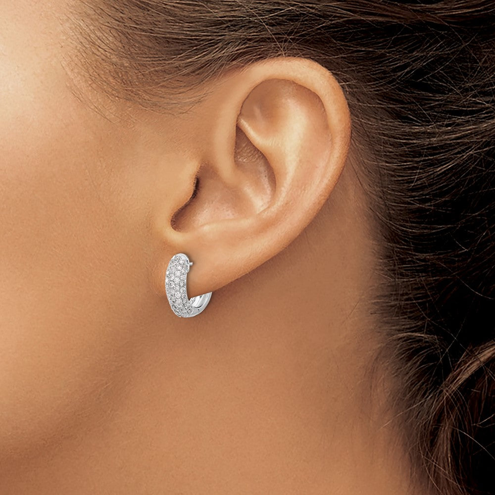 Diamond Hinged Hoop Earrings