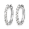 10k White Gold Diamond Hinged Hoop Earrings