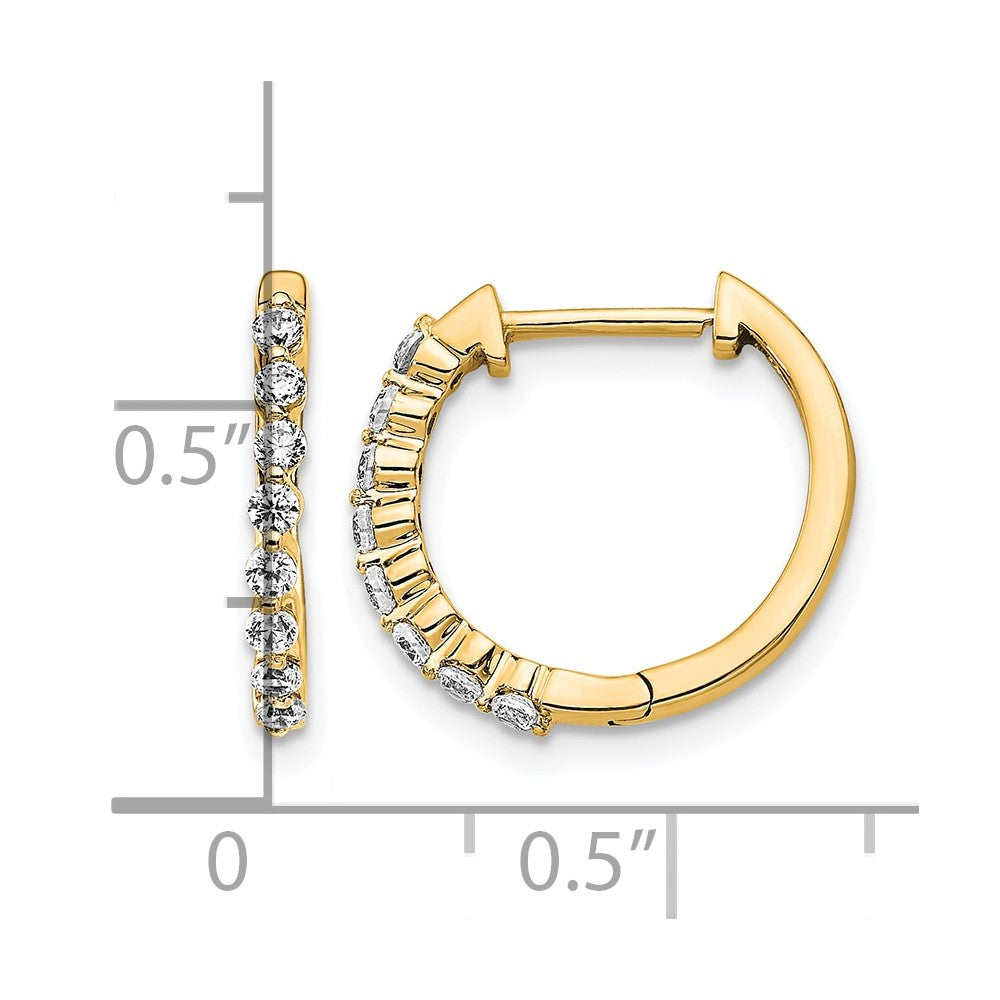 10k Diamond Hinged Hoop Earrings
