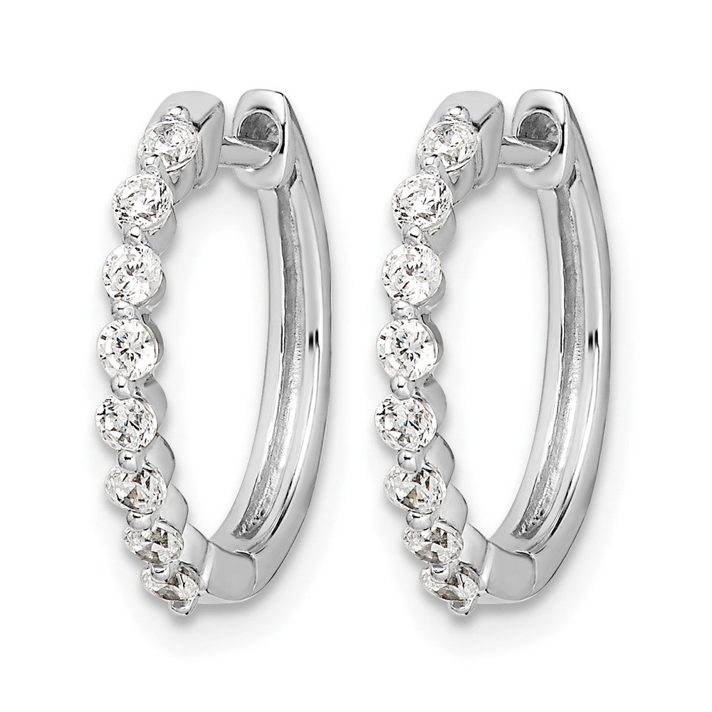 14k White Gold 1/3 carat Lab Grown Diamond VS/SI+ G+ Complete Hinged Hoop Earrings