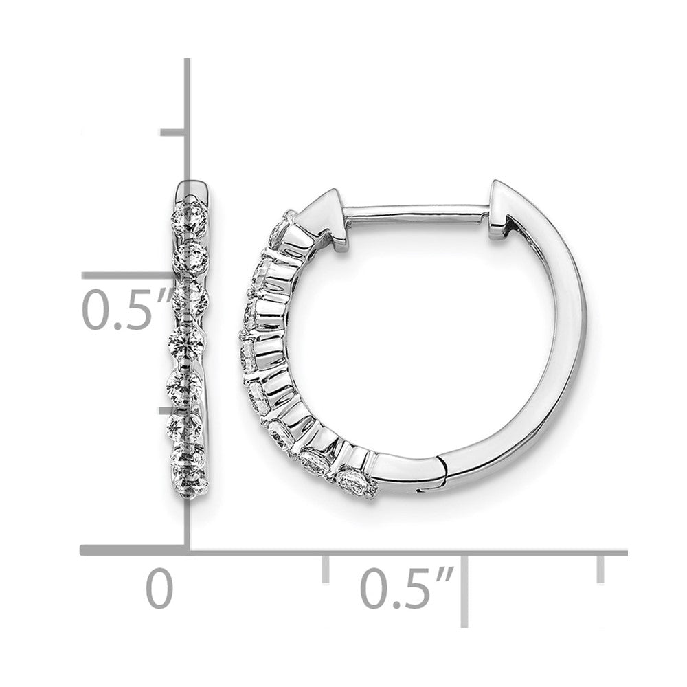 14k White Gold 1/3 carat Lab Grown Diamond VS/SI+ G+ Complete Hinged Hoop Earrings