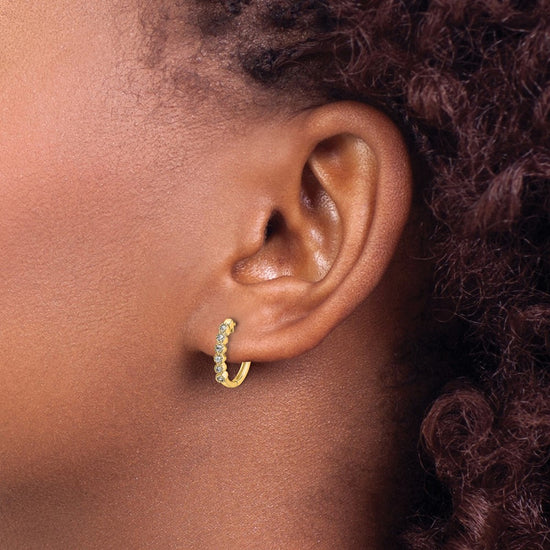 Diamond Hinged Hoop Earrings