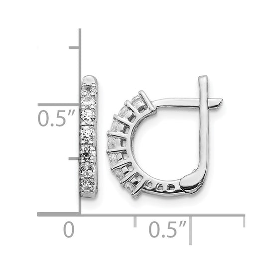 14k White Gold 3/8 carat Diamond Fancy Hinged Earrings