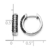 10k White Gold White and Black Diamond Hinged Hoop Earrings