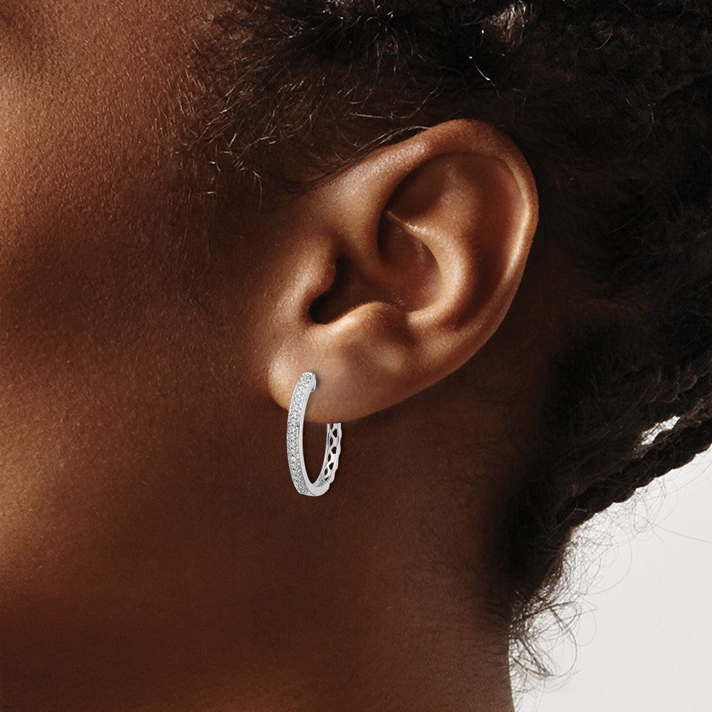 Gold Diamond Hinged Hoop Earrings