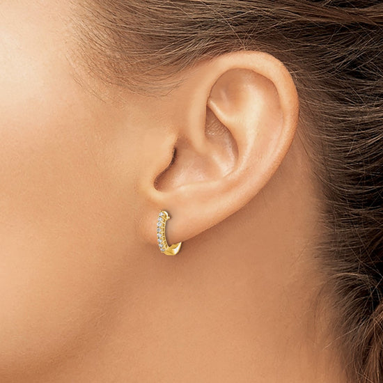 14k 1/6 carat Diamond Hinged Hoop Earrings
