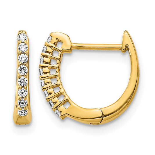 Gold Diamond Hinged Hoop Earrings