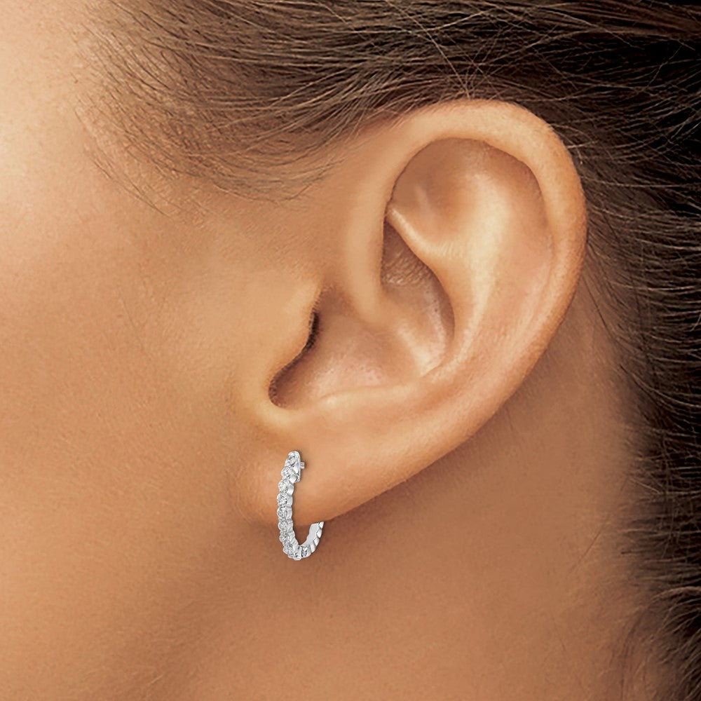 Gold Diamond Hinged Hoop Earrings