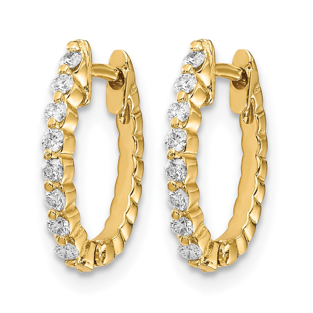 Gold Diamond Hinged Hoop Earrings