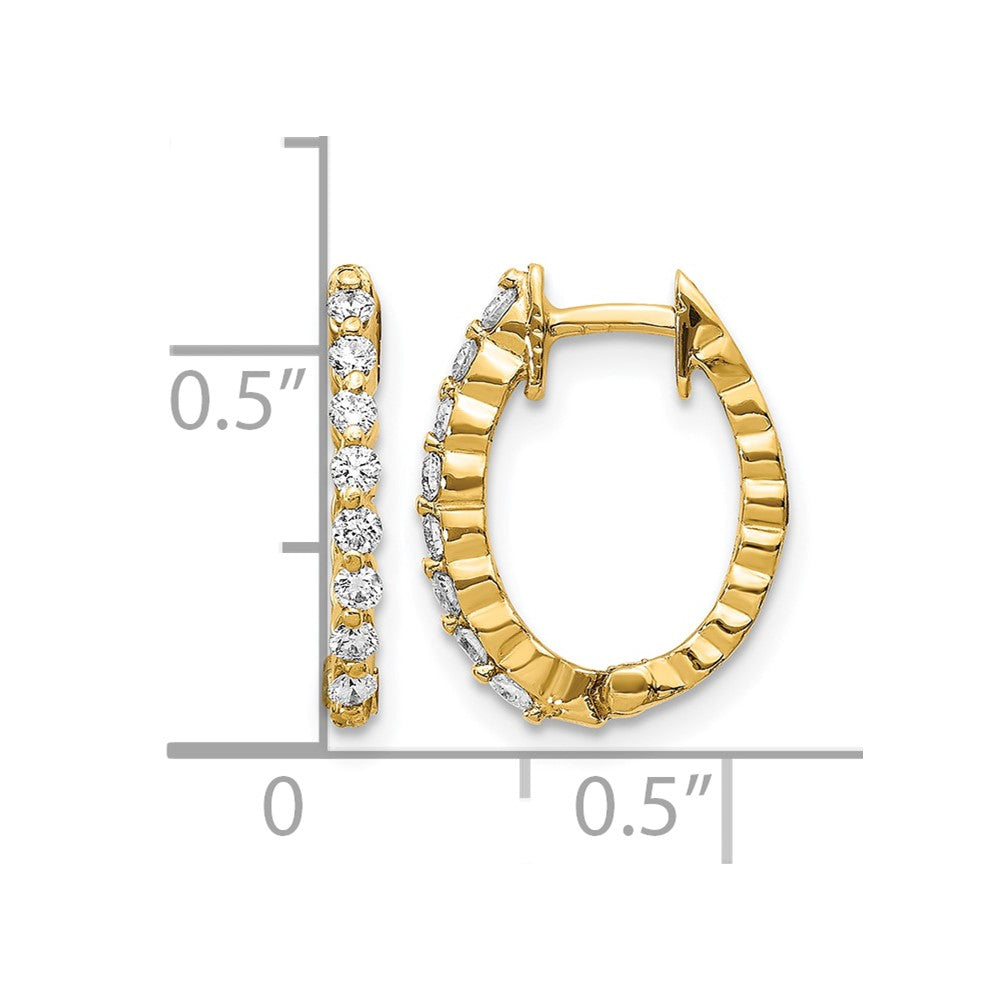 Gold Diamond Hinged Hoop Earrings