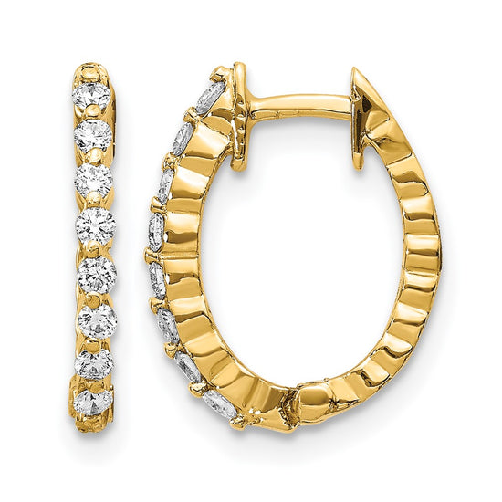 Gold Diamond Hinged Hoop Earrings