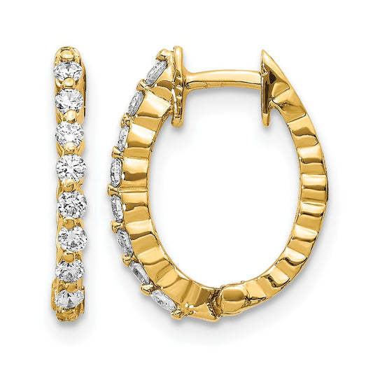Gold Diamond Hinged Hoop Earrings