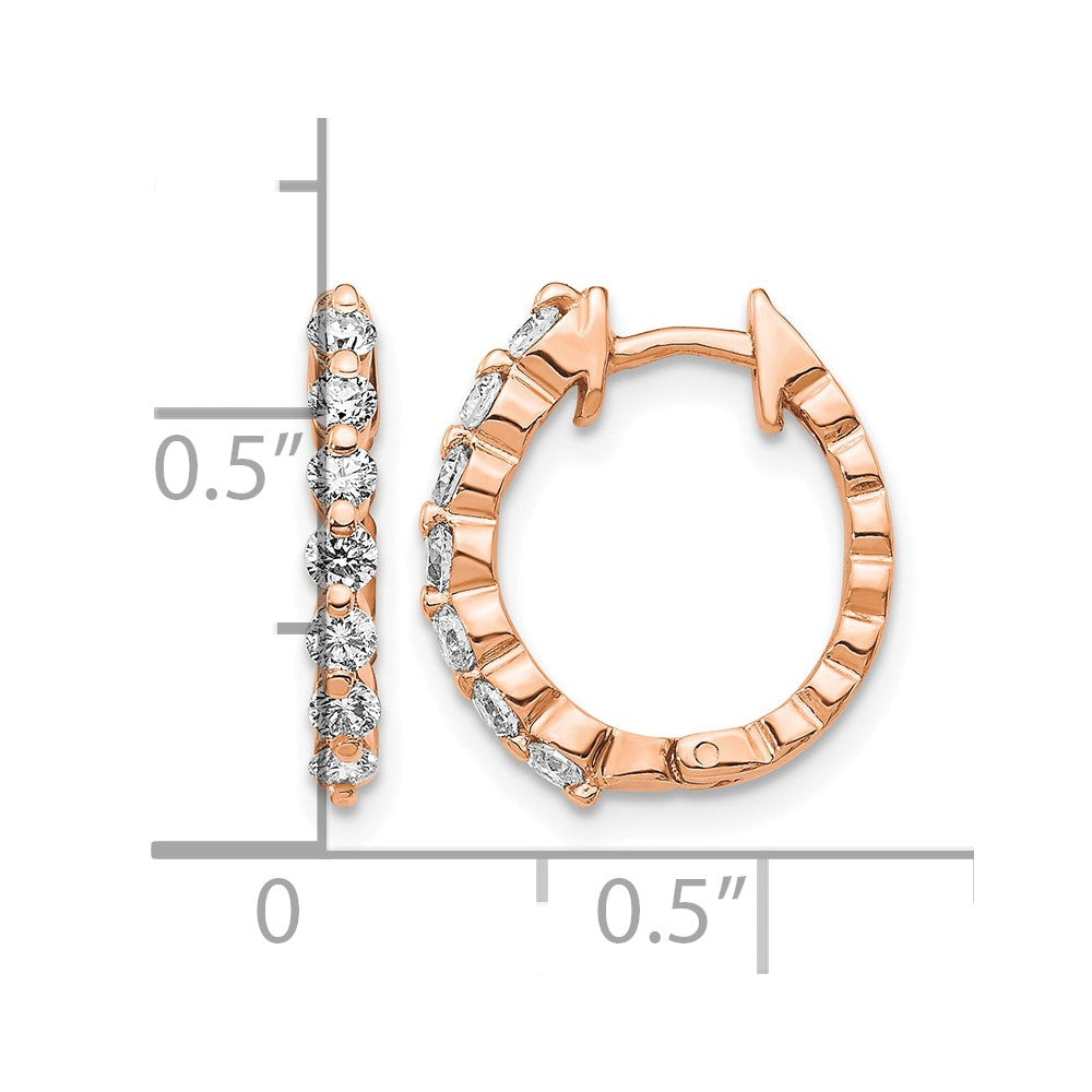 Gold Diamond Hinged Hoop Earrings