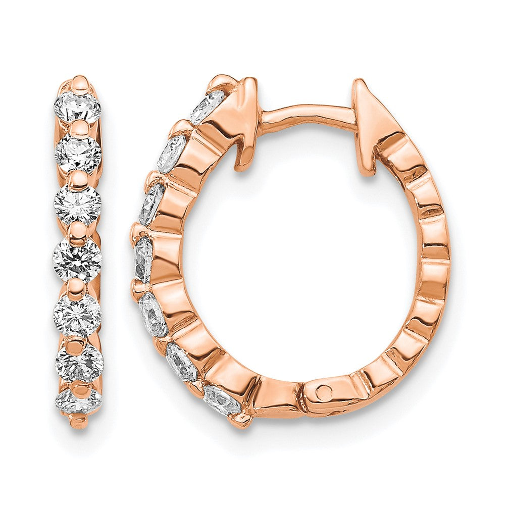 Gold Diamond Hinged Hoop Earrings