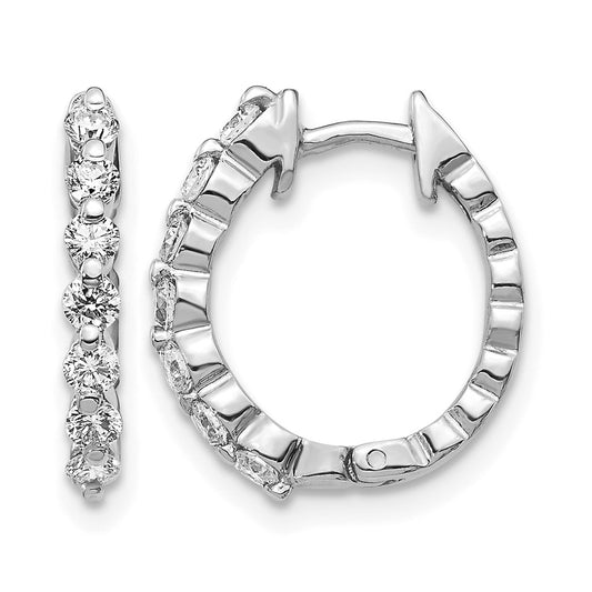Gold Diamond Hinged Hoop Earrings