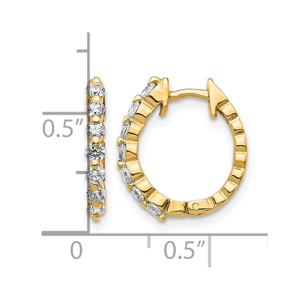 Gold Diamond Hinged Hoop Earrings