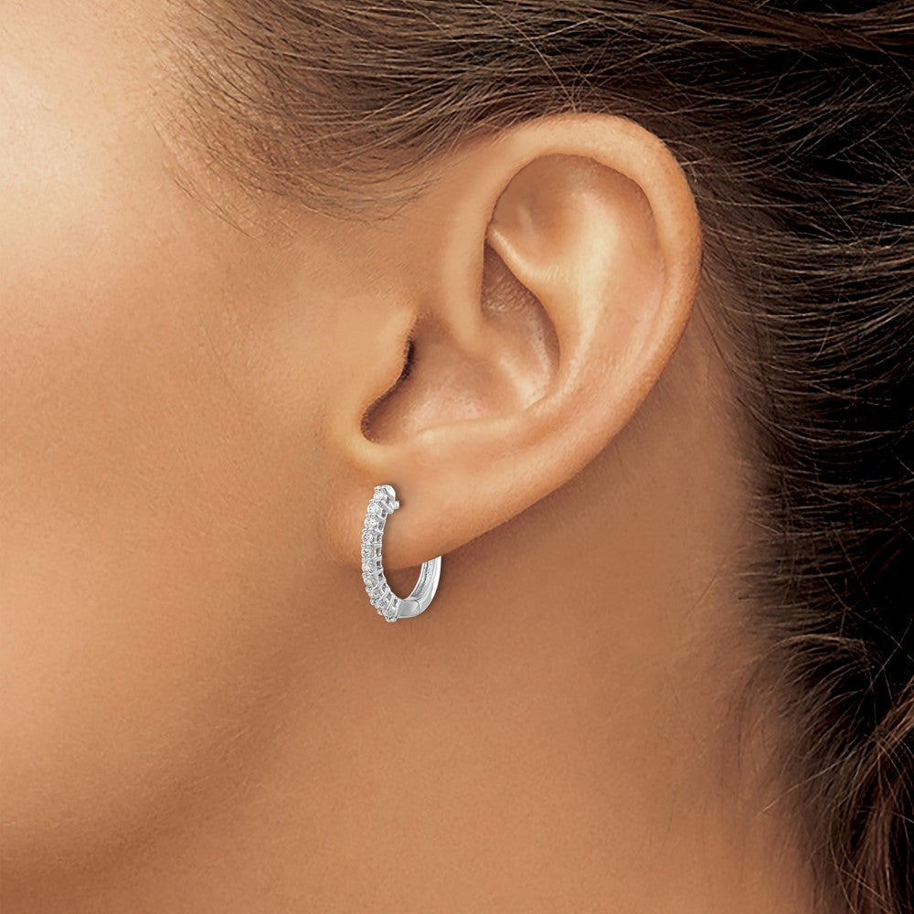 Diamond Hinged Hoop Earrings