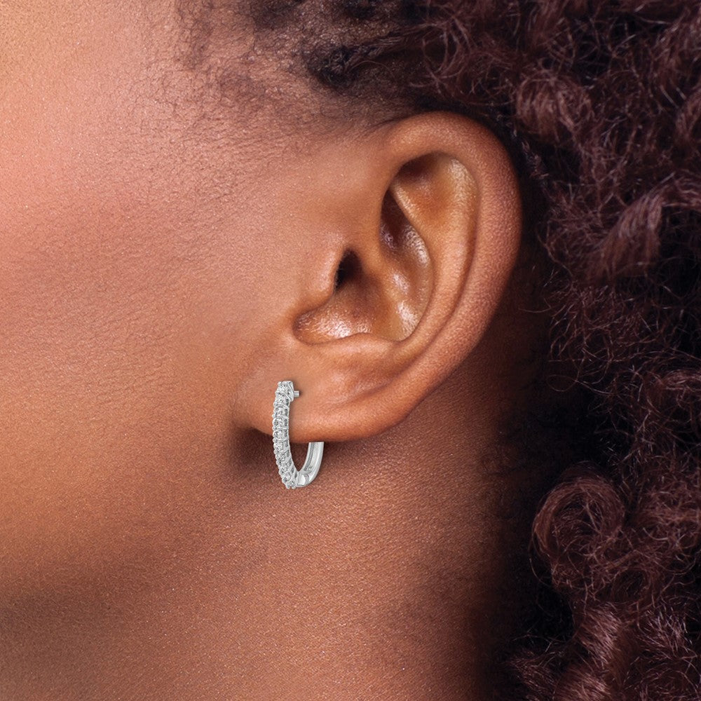 Diamond Hinged Hoop Earrings