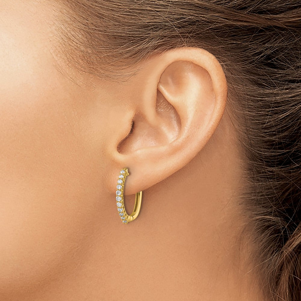 Diamond Hinged Hoop Earrings