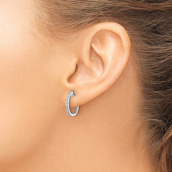 Diamond Hinged Hoop Earrings