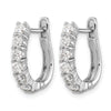 14k White Gold 1 carat Diamond Hinged Hoop Earrings