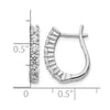 14k White Gold 1 carat Diamond Hinged Hoop Earrings