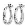 14k White Gold 1/8 carat Diamond Channel-set Graduated Oval Hinged Hoop Earrings