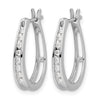 Diamond Oval Hinged Hoop Earrings
