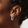 Diamond Oval Hinged Hoop Earrings
