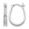 Diamond Oval Hinged Hoop Earrings
