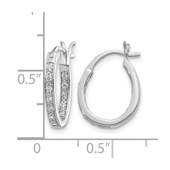 Diamond In/Out Hoop Earrings