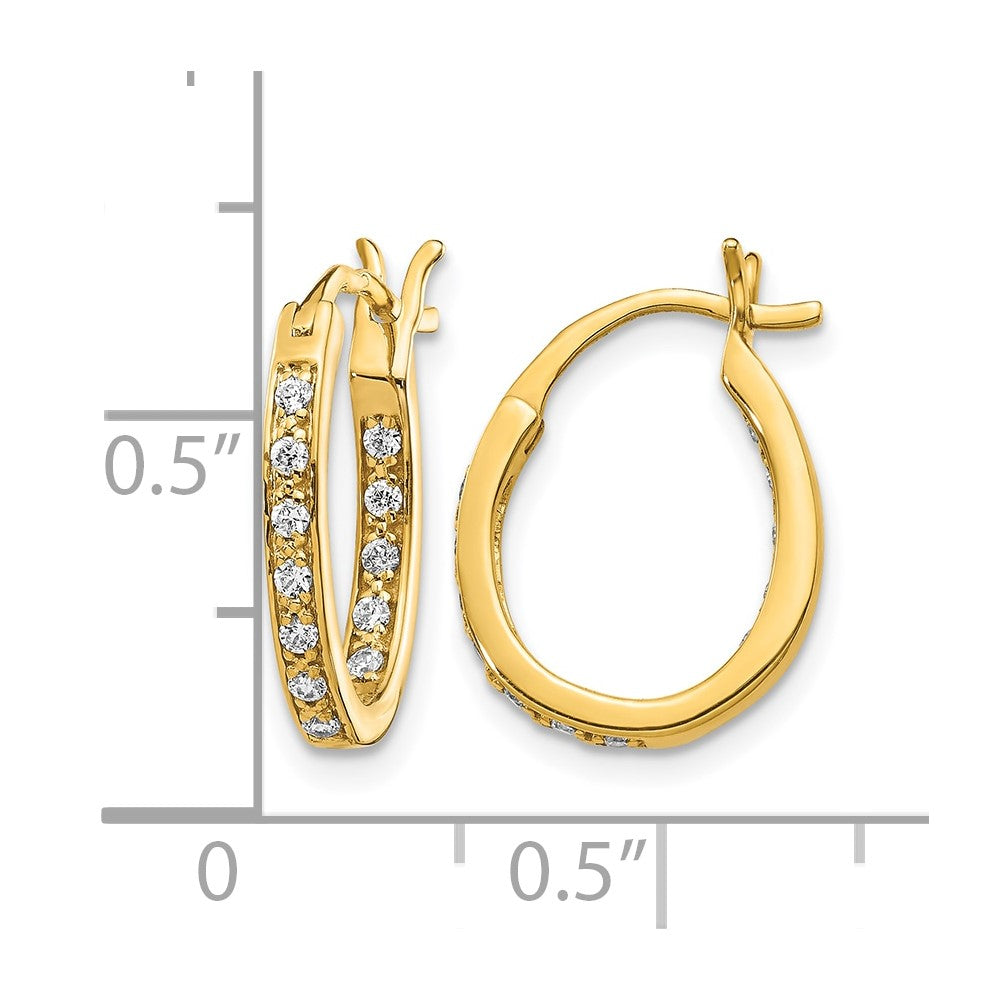 Diamond In/Out Hoop Earrings