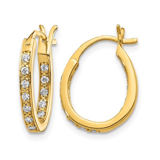Diamond In/Out Hoop Earrings