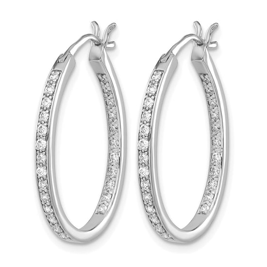 Diamond In/Out Hoop Earrings