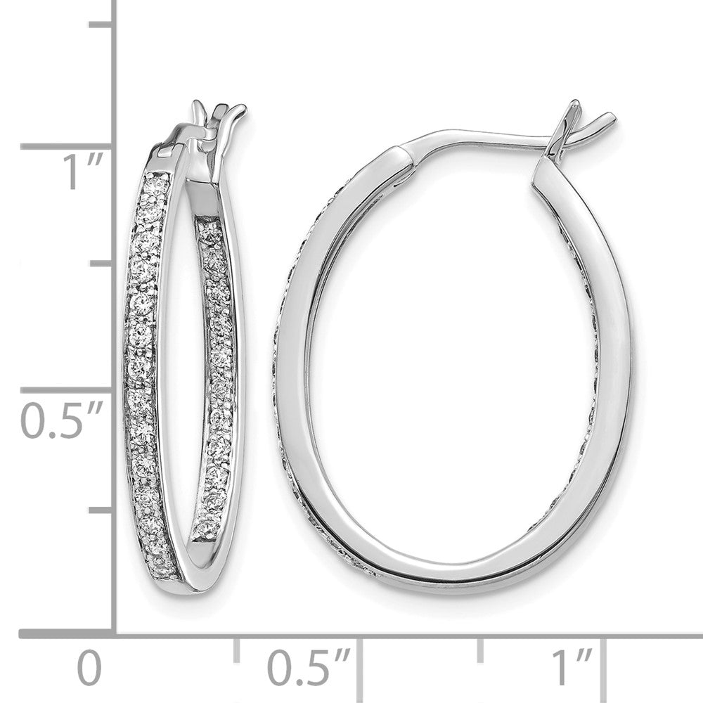 Diamond In/Out Hoop Earrings