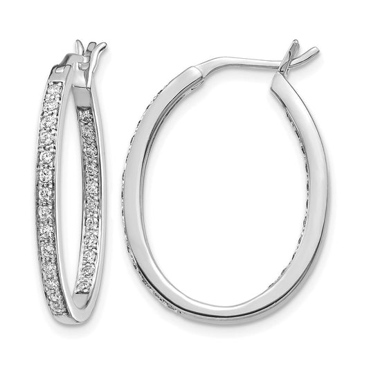 Diamond In/Out Hoop Earrings
