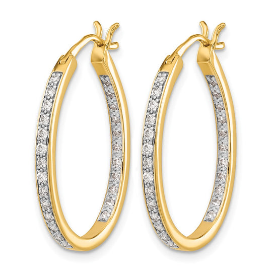 Diamond In/Out Hoop Earrings
