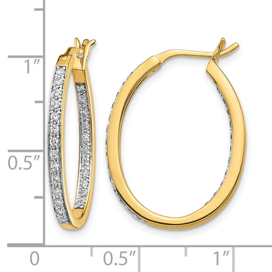 Diamond In/Out Hoop Earrings