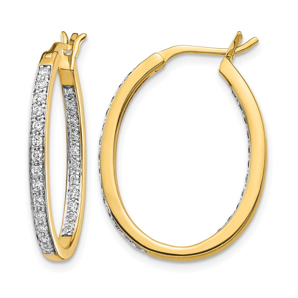 Diamond In/Out Hoop Earrings