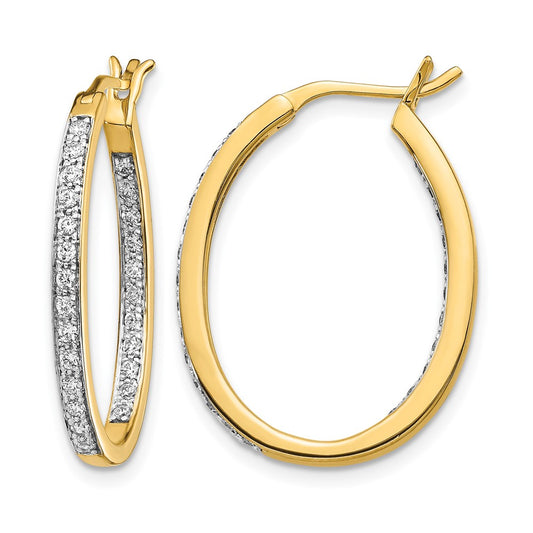 Diamond In/Out Hoop Earrings