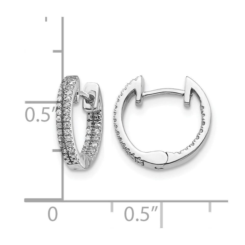 Diamond In/Out Hinged Hoop Earrings