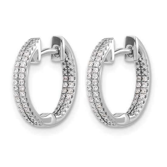 Diamond In/Out Hinged Hoop Earrings