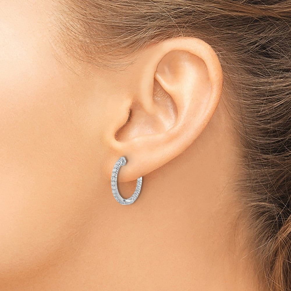Diamond In/Out Hoop Earrings